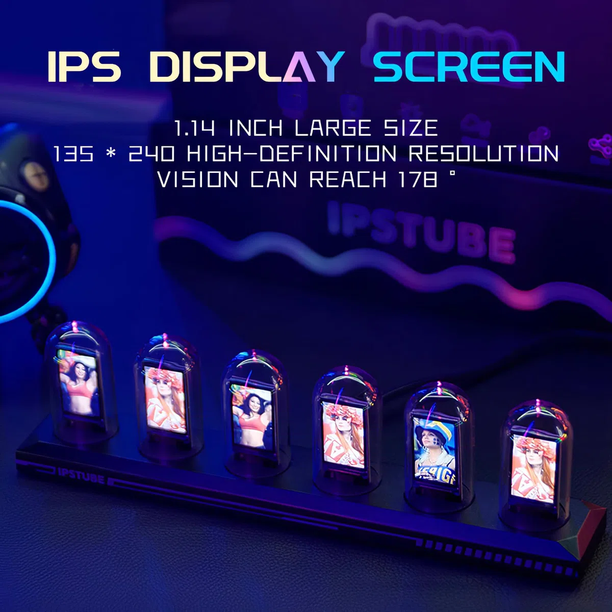 Nixie H401 Röhrenuhr, Leuchtröhre, IPS-Farbbildschirm, Digitaluhr, DIY, analoge und digitale Röhre, WLAN-Zeit, Desktop-Uhr, Dekoration, Geschenk