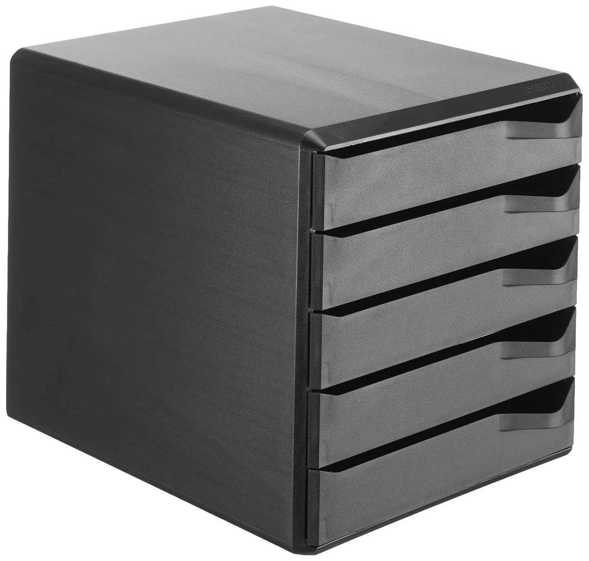 Leitz Post-Set mit 5 Schubladen, Schubladenset zur Aufbewahrung von Dokumenten und Büromaterialien, Schwarz, 52930095