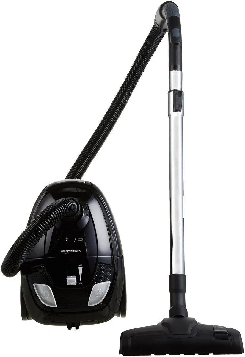 Amazon Basics Staubsauger mit Beutel- VCB35B15C-1J7W-70, leistungsstark, kompakt und leicht, für Hart- und Teppichböden, HEPA-Filter, 700 W, 1.5 l, EU, Schwarz