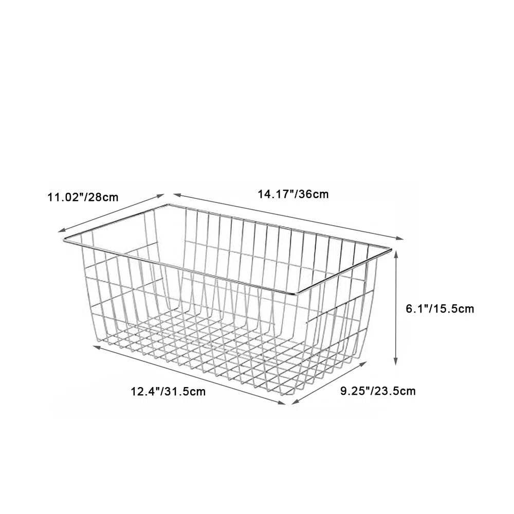 Metalldrahtkörbe mit Griffen Chrom 2 Stück Aufbewahrung Organizer für Küche Bad