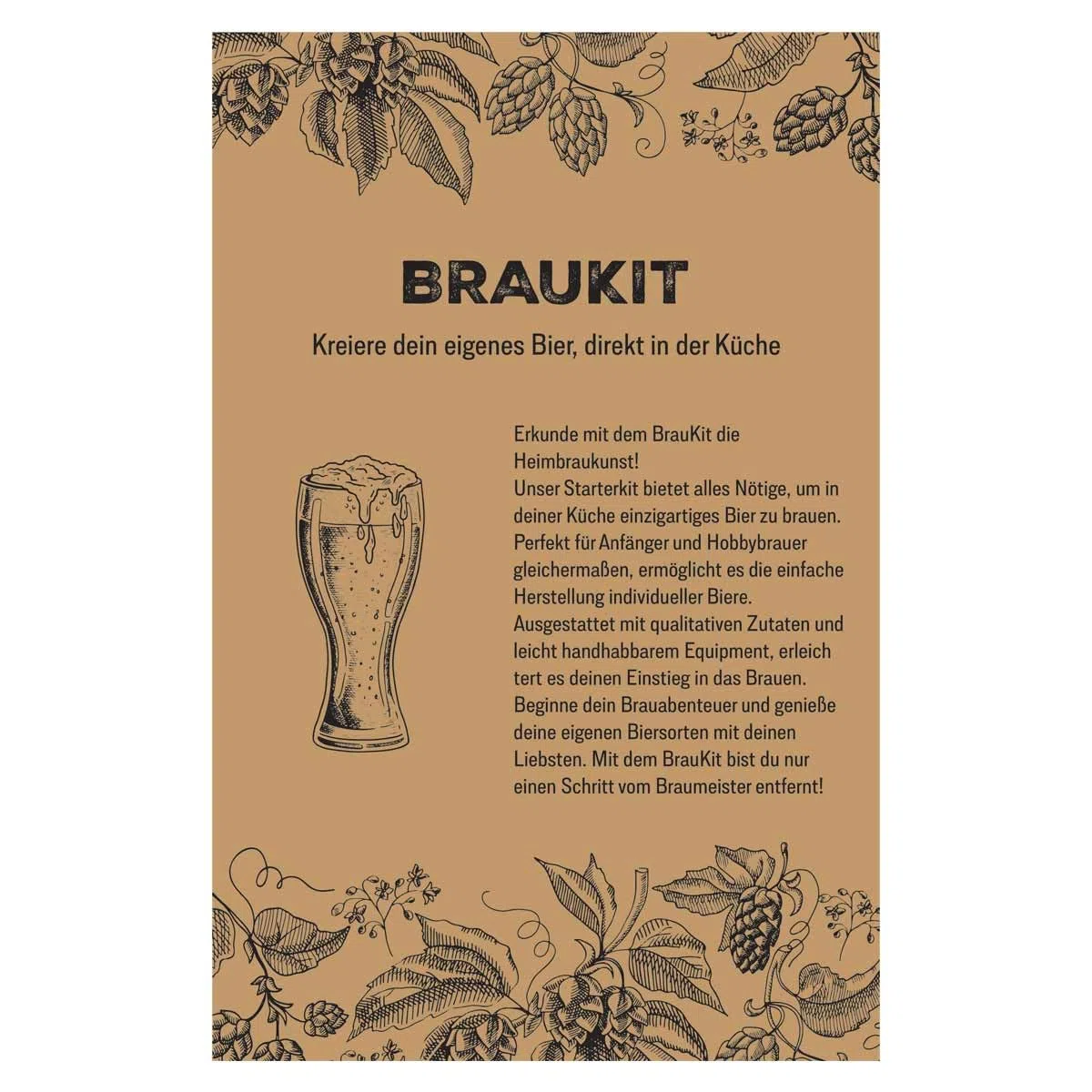 Braukit - Pils Bierbrauset mit 5L Gärflasche | Malzmischung, Hopfen, Hefe, Thermometer, Reiniger, Abfüller | Einfache Handhabung, Perfekt für Einsteiger | Geschenk für Männer