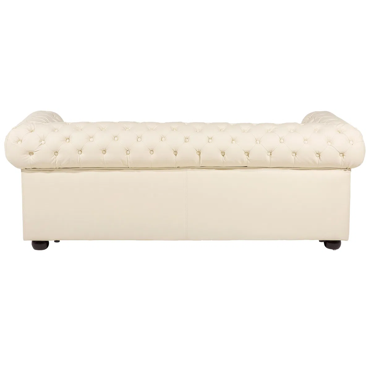 Beliani Klassisches Sofa mit Sessel Echtleder Hellbeige Chesterfield