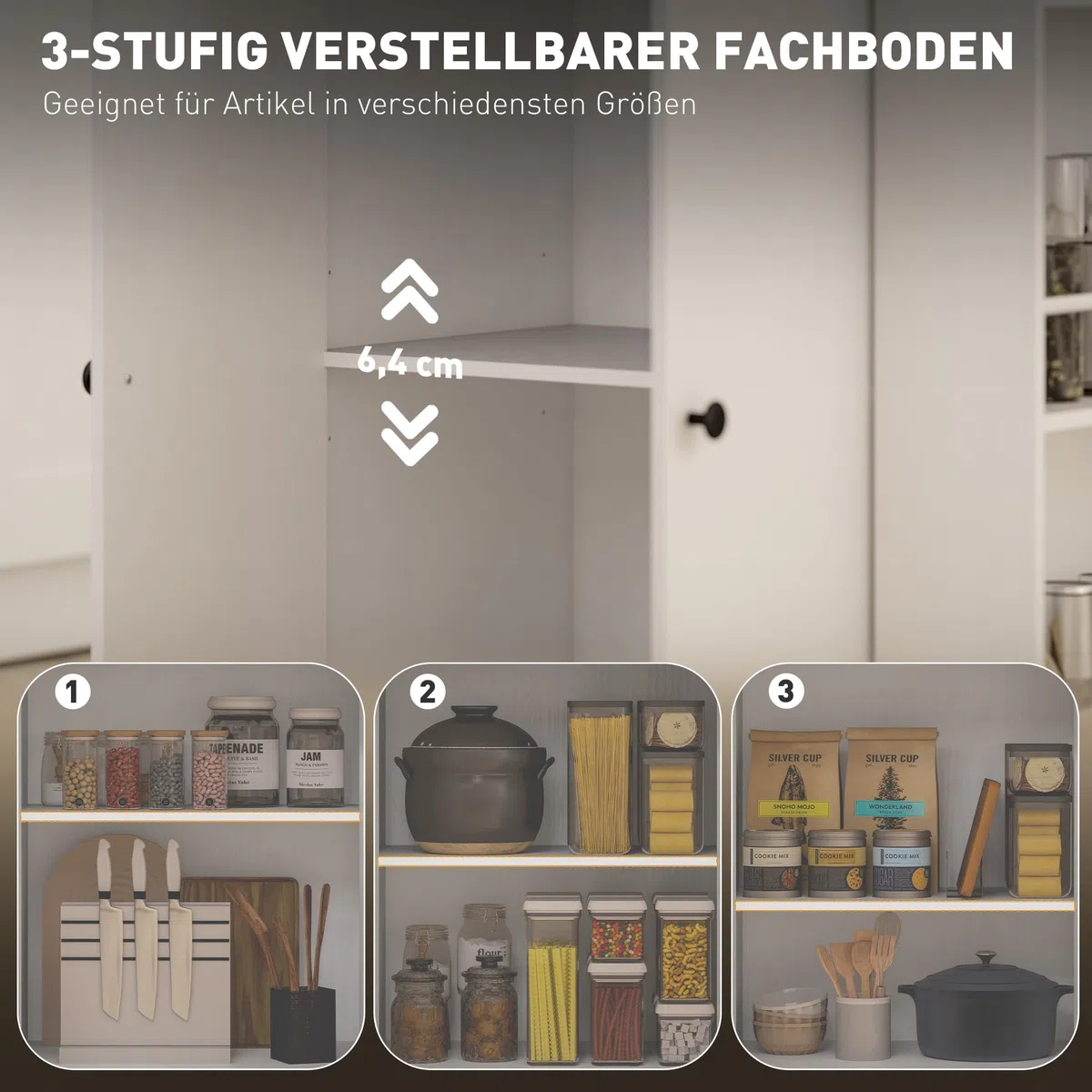 HOMCOM Kücheninsel Küchenwagen auf Rollen mit Arbeitsplatte, Küchenschrank mit Schublade, Gewürzregal, Ablage, Handtuchhalter, Servierwagen Rollwagen für Küche und Esszimmer 82 x 38 x 86,5 cm Weiß