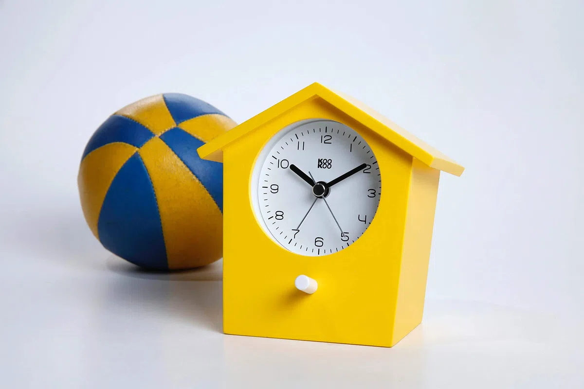 KOOKOO EarlyBird Gelb, Wecker mit Vogelmelodie (Originalaufnahme) oder Dreiklangton