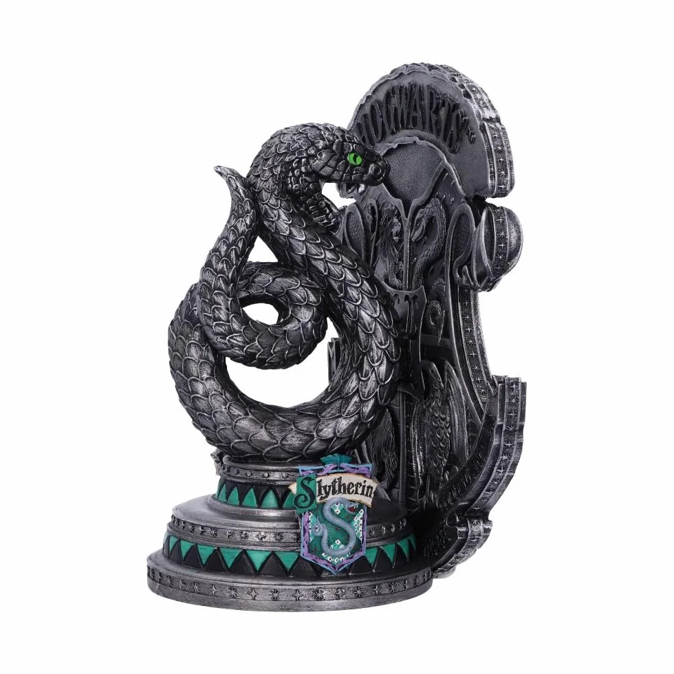 Nemesis Now Harry Potter Slytherin-Buchstütze, offizielles Lizenzprodukt, 20 cm, Kunstharz, Silber - Weihnachtsbaumanhänger