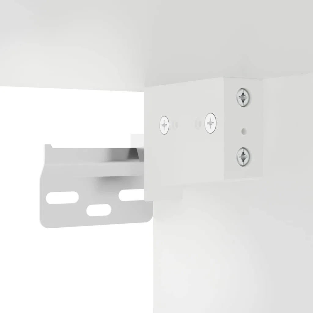 vidaXL Wandschrank, Hängeschrank mit 2 Türen 3 Fächern, Wandmontage Badezimmerschrank, Aufbewahrungsschrank für Wohnzimmer Schlafzimmer, Weiß Holzwerkstoff