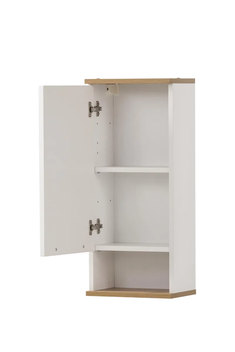 Schildmeyer Hängeschrank Jelda 154139, matt weiß/Eiche Landhaus Dekor, 30,3 x 20,5 x 70,8 cm