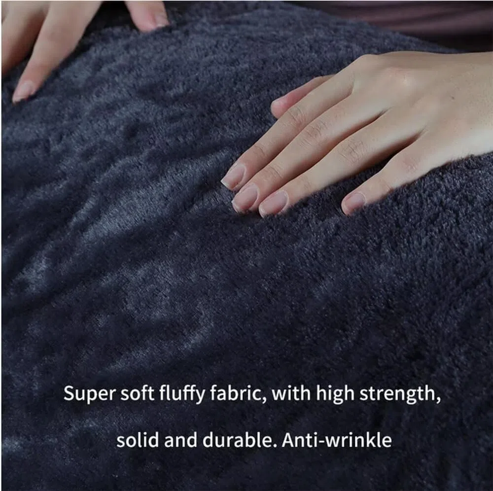 Riesiger Sitzsack-Bezug, flauschig und kuschelig, für Erwachsene (ohne Füllung), Wohnzimmermöbel, Party, waschbar, Sitzsack, Birne, Sofabezug -(Color：Hellgrau,Size：6FT)