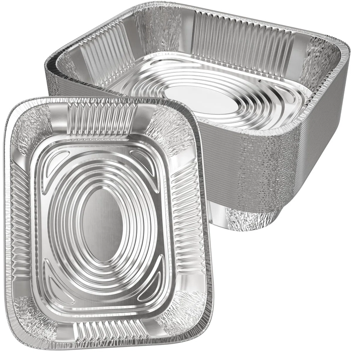 Aluminium-Pfannen 22,9 x 33 cm [45 Stück] Aluminiumfolien-Pfannen – Einweg-Pfannen zum Backen, Grillen, Braten, Kuchen-Serviergerichte, Catering-Zubehör, Dampftisch-Chafing Pans, halbe Größe