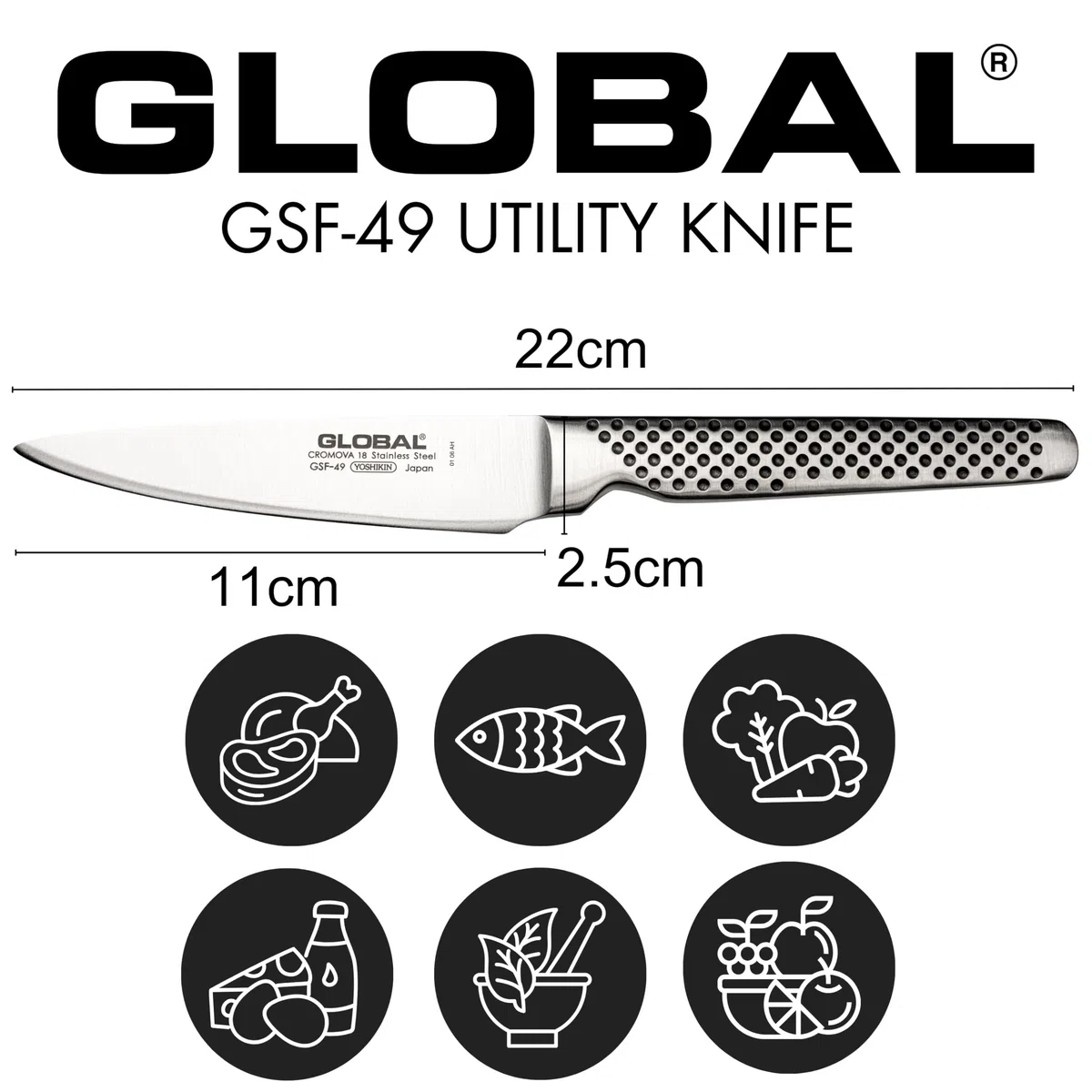 GLOBAL Universalmesser 11 cm GSF-49