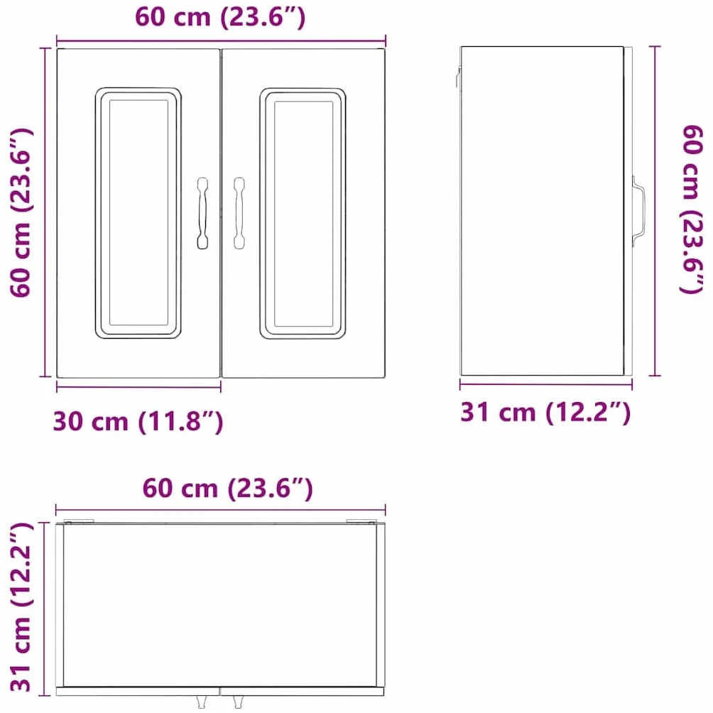 vidaXL Küchen-Hängeschrank Kalmar Weiß Holzwerkstoff, Wandschrank Küche, Wandschrank, Oberschrank, Küchenschrank, Hängeschrank, Oberschrank Küche