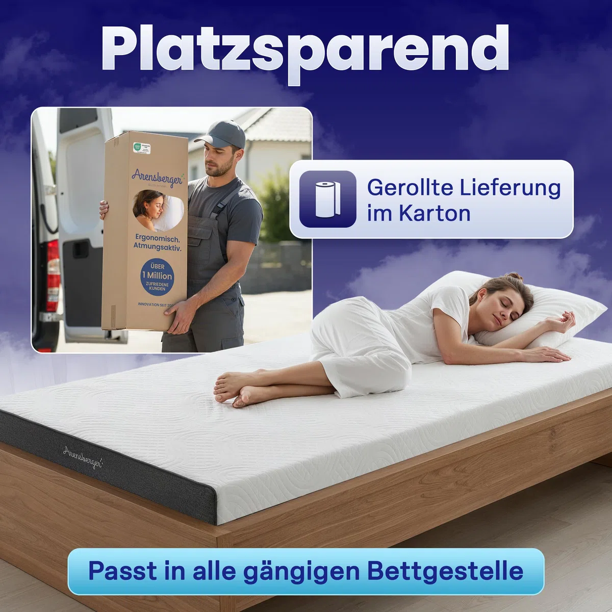 Arensberger Kindermatratze Jugendmatratze, 90x190cm 13cm hoch, Alter 5 bis 16 Jahre, Bezug | punktelastischer Gelschaum | waschbarer & Abnehmbarer Premium Bezug Allergiker freundlich