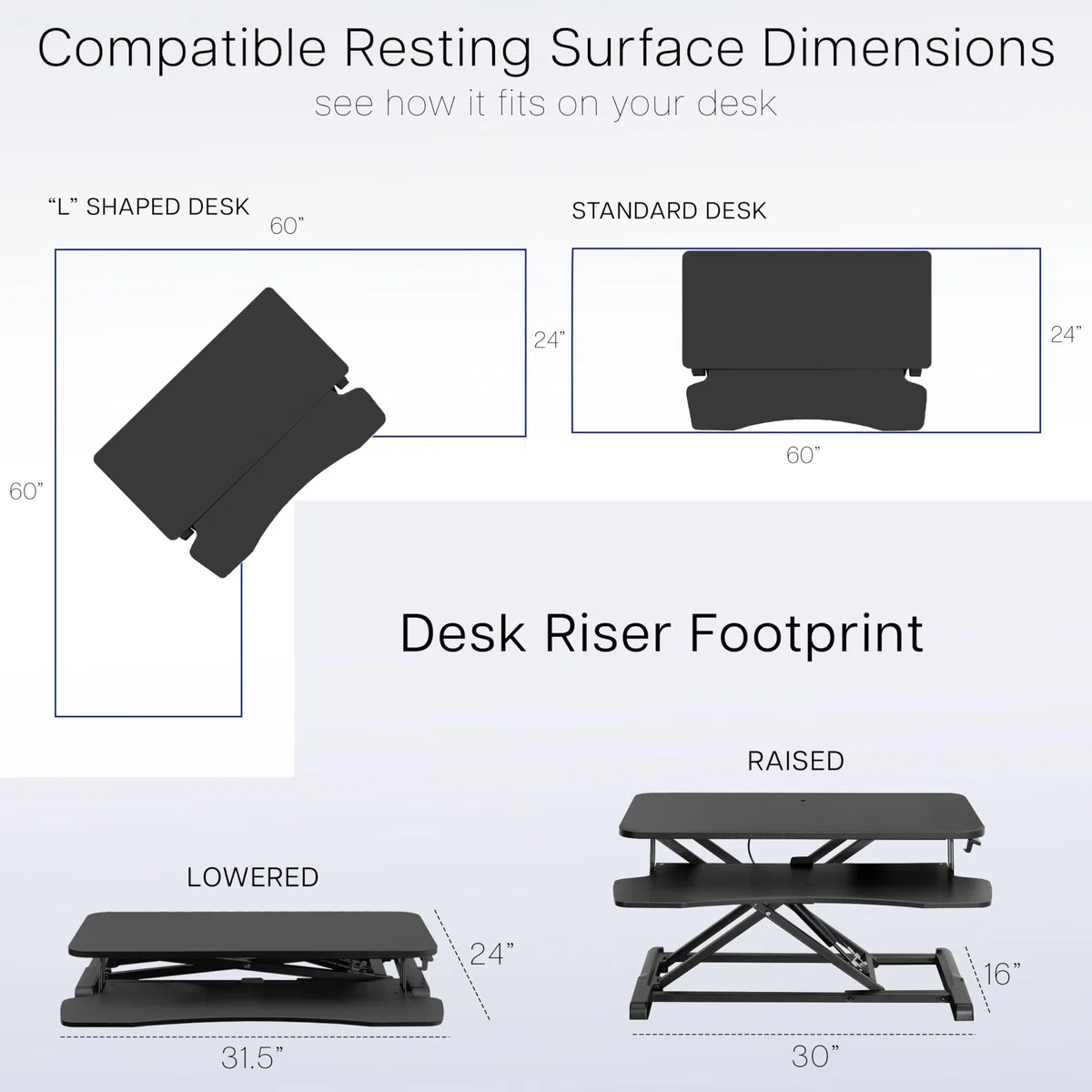 VIVO 32” Stehpult-Konverter mit höhenverstellbarem Aufsatz, Steh-Sitz-Arbeitsplatz für zwei Monitore und Laptop, mit breiter Tastaturablage, Schwarz, DESK-V000K