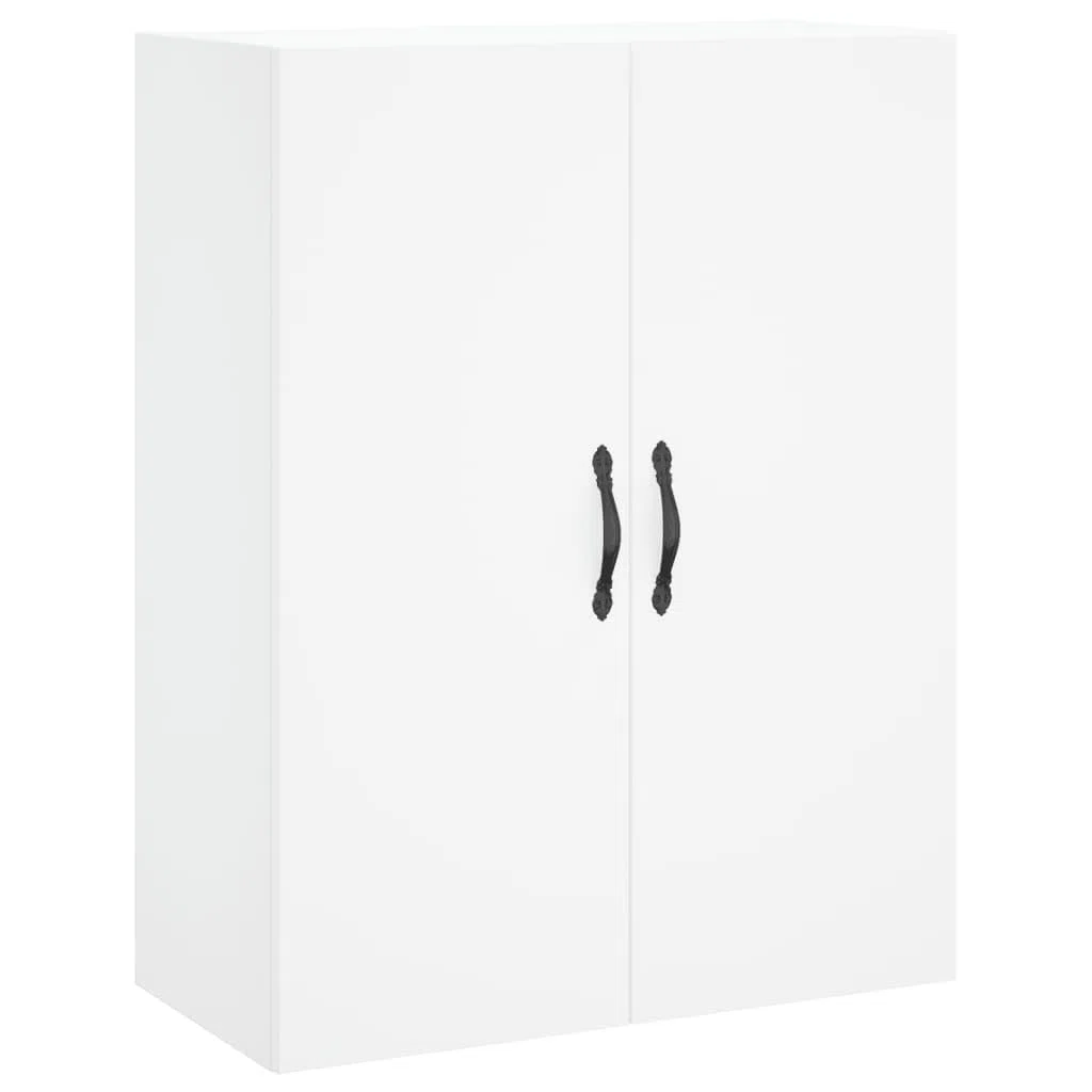 vidaXL Wandschrank, Hängeschrank mit 2 Türen 3 Fächern, Wandmontage Badezimmerschrank, Aufbewahrungsschrank für Wohnzimmer Schlafzimmer, Weiß Holzwerkstoff