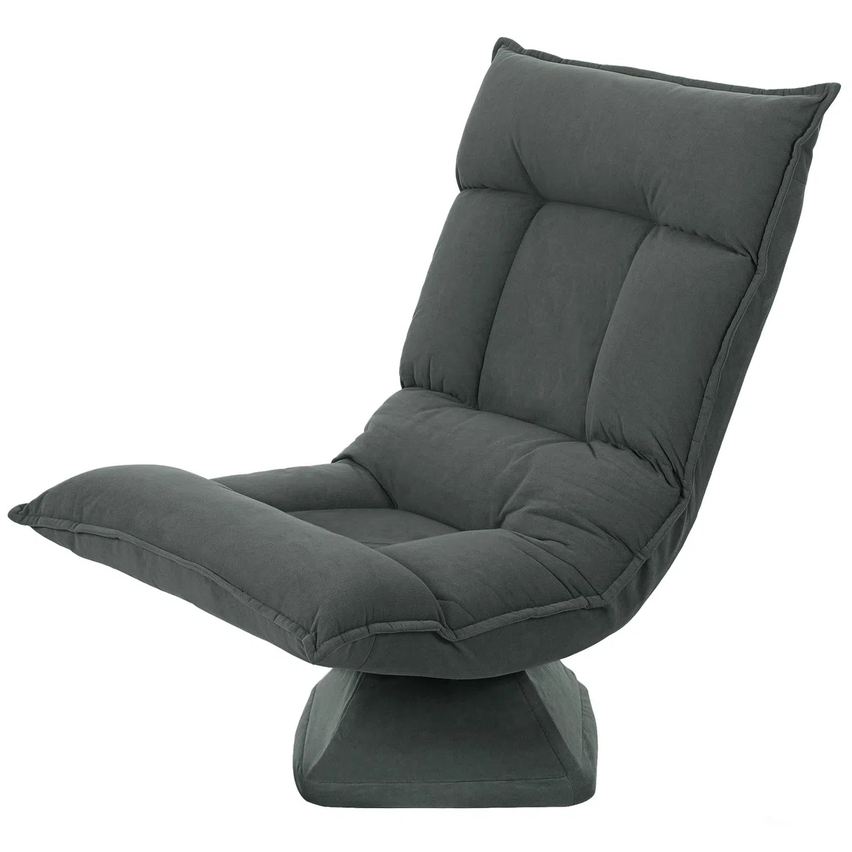 HOMCOM Bodenstuhl 360° Drehbar Bodensessel mit 5-Fach Verstellbarer Rückenlehne, Klappbares Bodensofa Meditationsstuhl Gepolstert Lazy Sofa für Wohnzimmer Gaming & Lesen Dunkelgrau