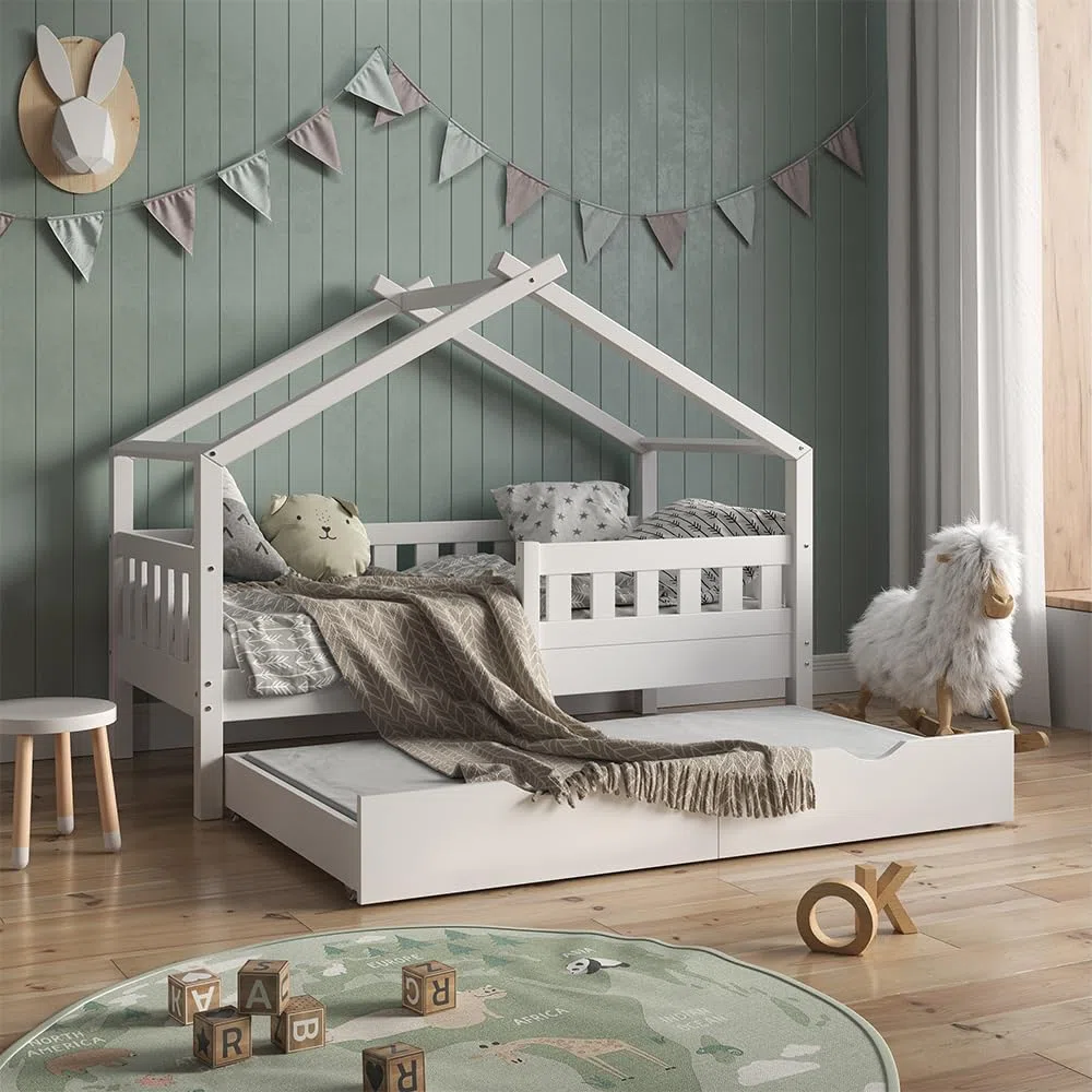 VitaliSpa Kindermatratze, Weiß, 80 x 150 cm H2 Härtegrad, geeignet für Kinderbetten und Jugendbetten, maschinenwaschbar