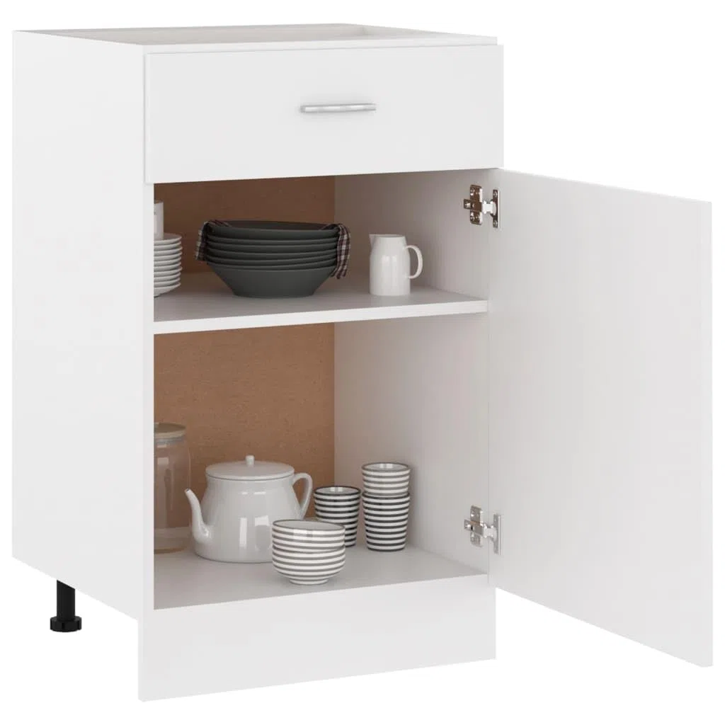 vidaXL Schubunterschrank Weiß 50x46x81,5 cm Spanplatte