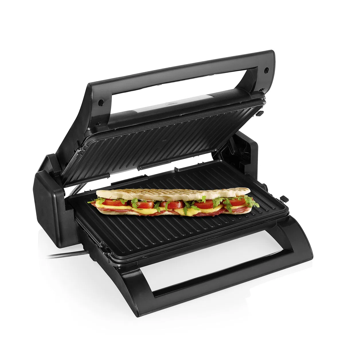 Princess Multi-Grill 4-in-1, Kontaktgrill - Tischgrill - Sandwich Maker und Waffeleisen, Aus rostfreiem Stahl, 1500 Watt Leistung, inklusive 3 Plattensätze, 180° aufklappbar, Schwarz/Silber, 112536