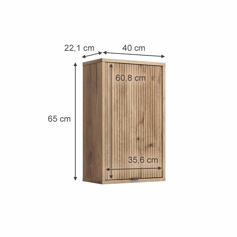 Vicco Badezimmer Eliza, Viking Oak, 40 x 65 cm mit eine Tür, wandhängend zur Aufbewahrung von Badutensilien geeignet