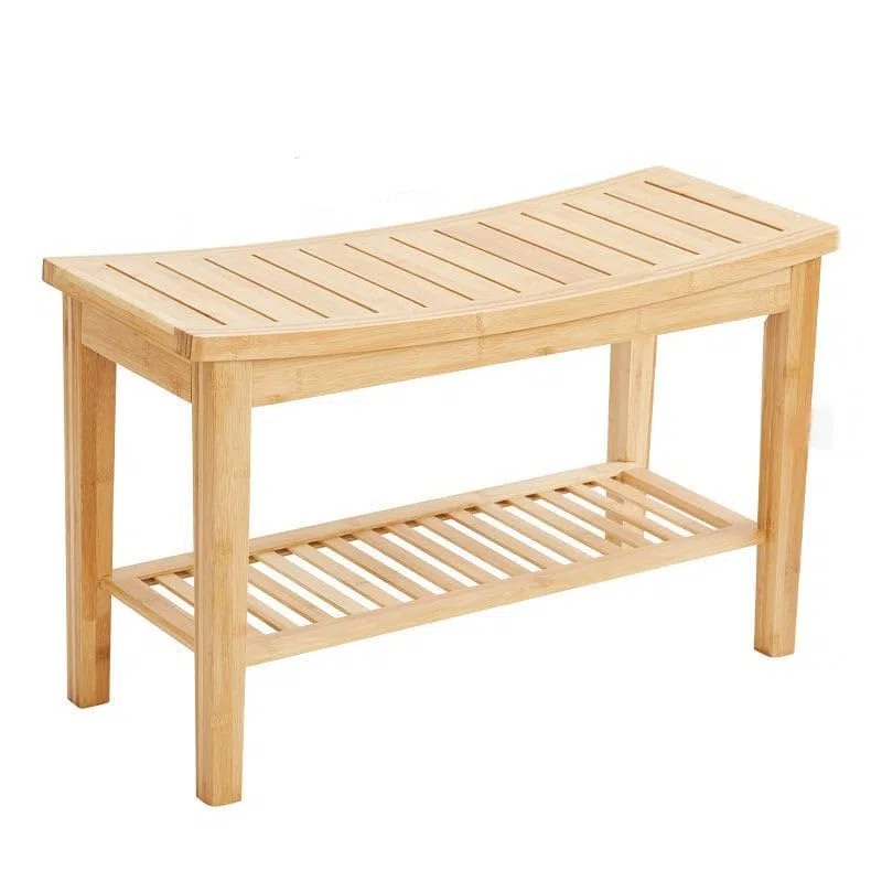 Robuste Badezimmer-Bank aus Bambusholz - Stabile Holzbank für das Badezimmer - Praktisch als Badhocker / Badstuhl - Decopatent