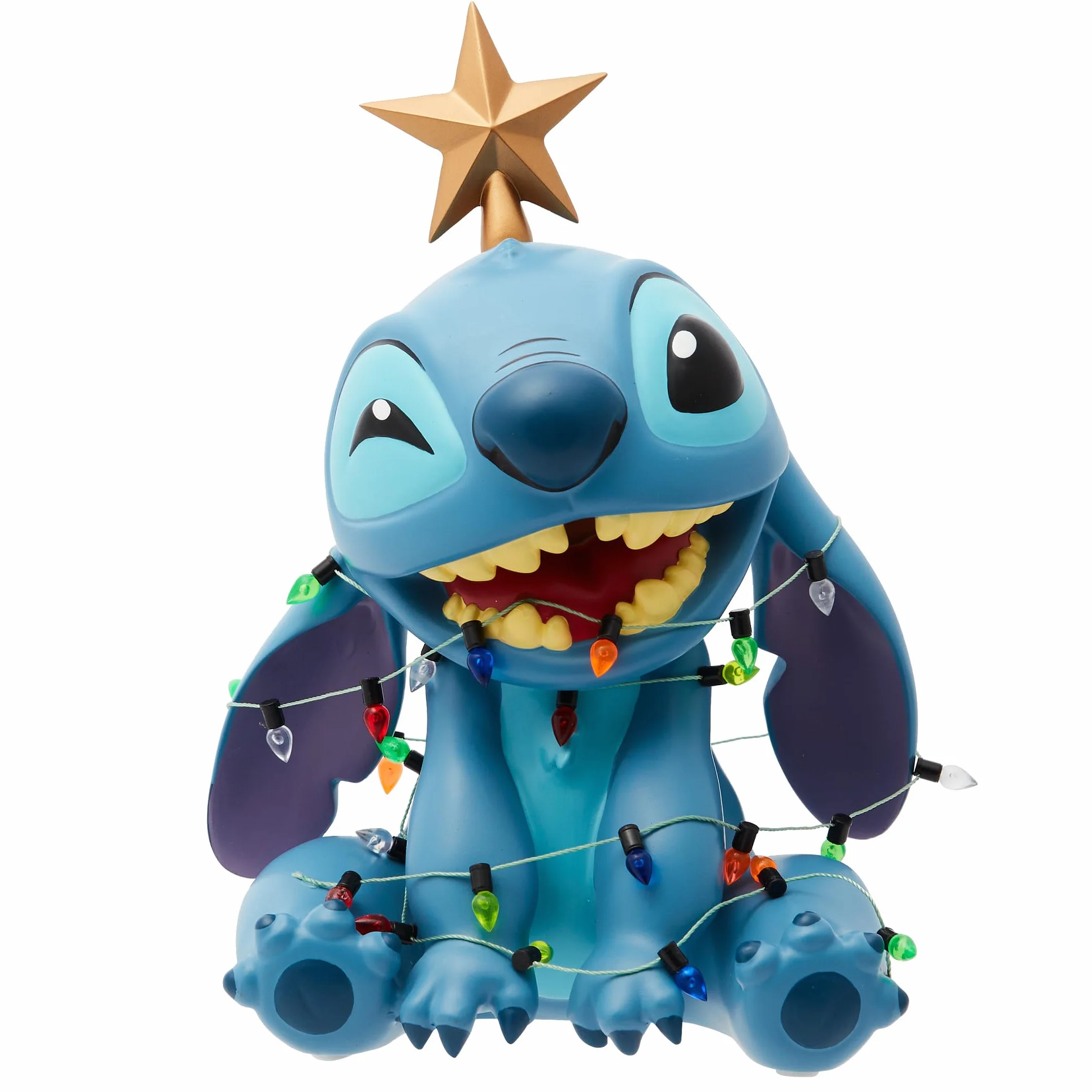 Enesco Disney Showcase Stitch Wrapped in Christmas Lights Figur, 19,1 cm, Mehrfarbig