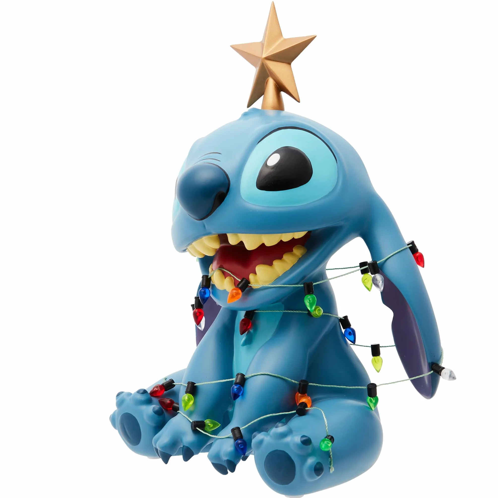 Enesco Disney Showcase Stitch Wrapped in Christmas Lights Figur, 19,1 cm, Mehrfarbig