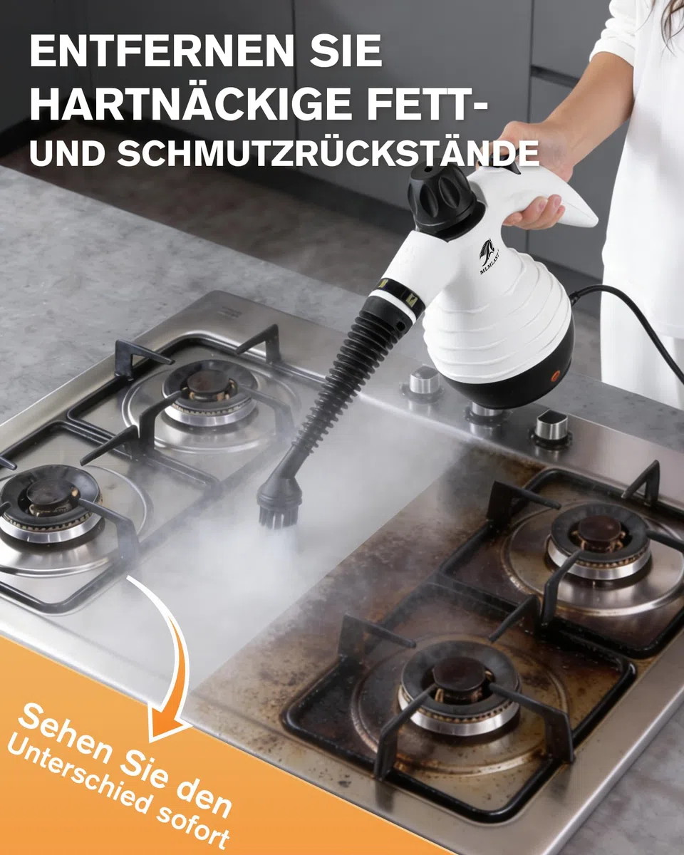 MLMLANT Dampfreiniger, Multifunktionaler Tragbarer Dampfreiniger mit Sicherheitsverriegelung und 10-teiligem Zubehörset, geeignet für Teppiche, Sofas, Polstermöbel, Matratzen, Autositze, und mehr