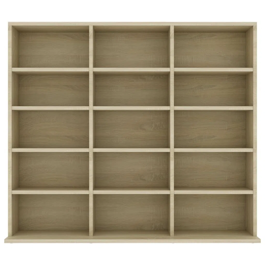 Myheimly CD-Regal DVD Bluray Medienregal Medienschrank Aufbewahrung Standregal Regalwand Bücherregal Sonoma-Eiche 102x23x89,5 cm Holzwerkstoff