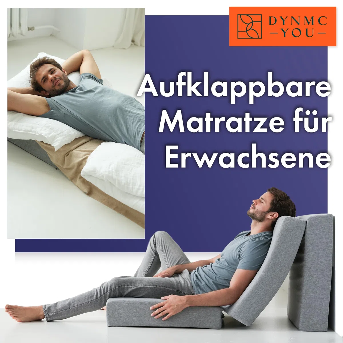 Klappmatratze Faltbar Extra Dick - Gästematratze Klappbar für Bequemen Schlaf - Gästebett Klappbar als Klappbett - Faltmatratze Indoor & Outdoor - Matratze Einfacher Aufbau - Reisematratze Futon