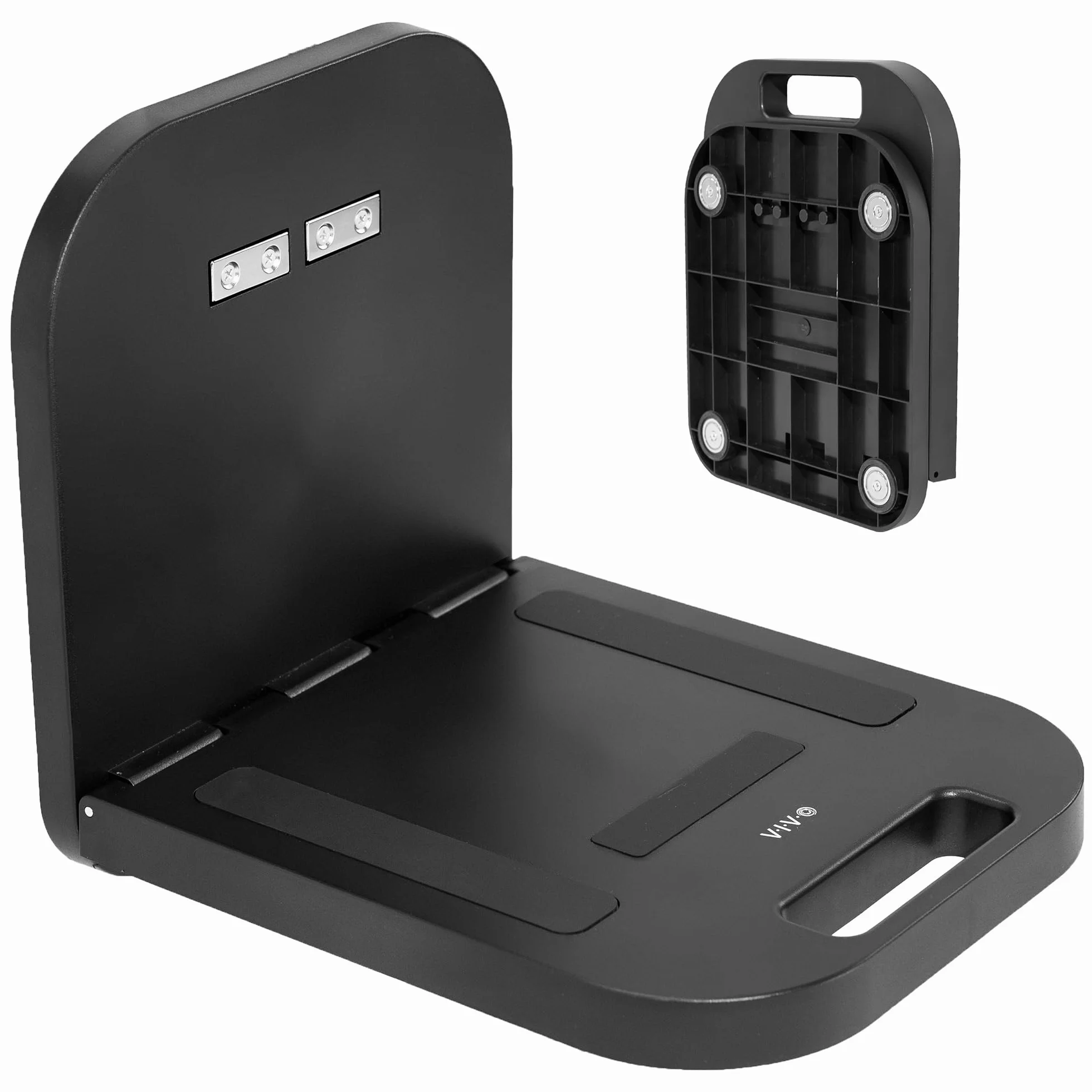 VIVO Magnetische tragbare Laptop-Workstation, Notebook/Tablet-Regal, Nutzplattform mit 15 kg Kapazität, freihändiger kompakter Schreibtisch, Befestigung an Stahloberflächen, schwarz, DESK-MAG01