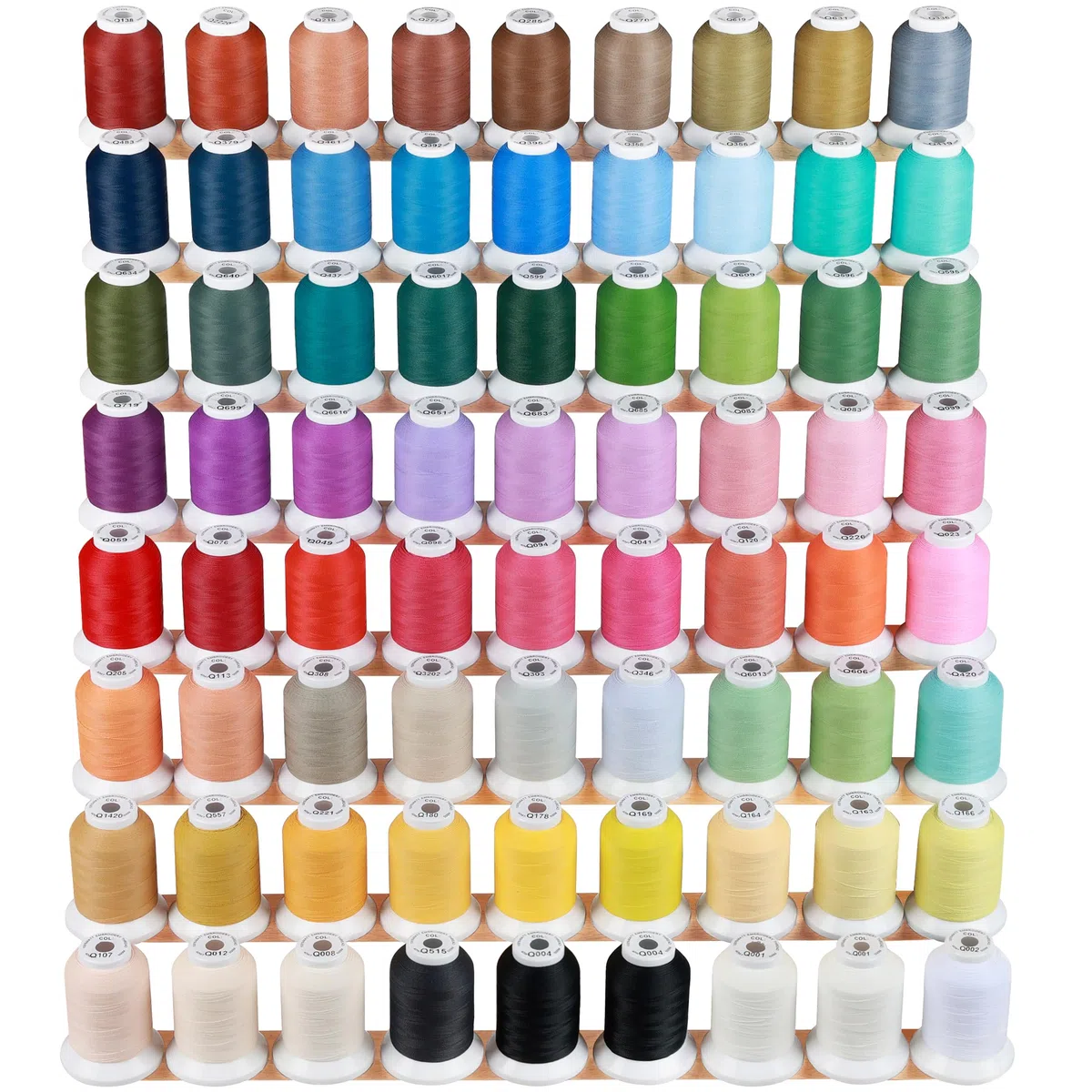 New brothread 100% Frosted Mattes Maschinenstickgarn 72 Spulen 40WT 500M für Brother Babylock Janome Singer Pfaff Husqvarna Bernina Stickmaschinen und Nähmaschinen