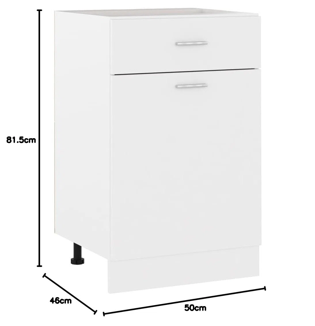vidaXL Schubunterschrank Weiß 50x46x81,5 cm Spanplatte
