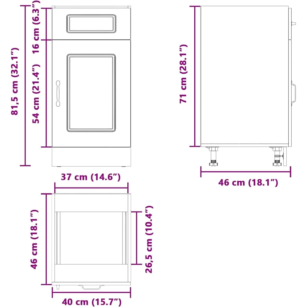 vidaXL Küchenunterschrank Kalmar Weiß Holzwerkstoff, Spülenunterschrank, Schrank Küche, Lagerschrank, Unterschrank für Küche, Küchenzeile