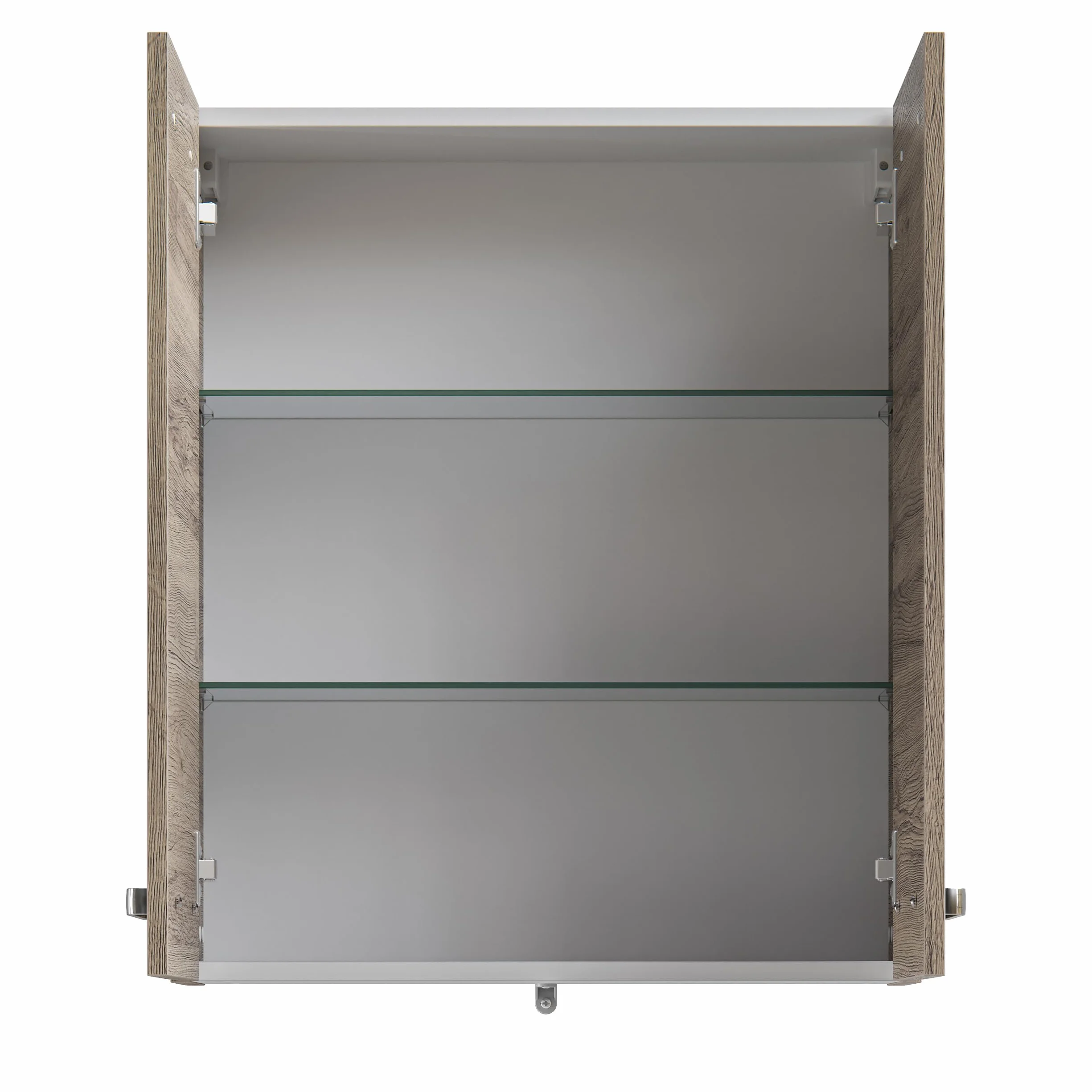 Pelipal Badezimmer Hängeschrank Quickset 313 in Sanremo Eiche Terra quer Nachbildung, 60 cm breit | Bad Wandschrank mit 2 Türen und 2 Einlegeböden