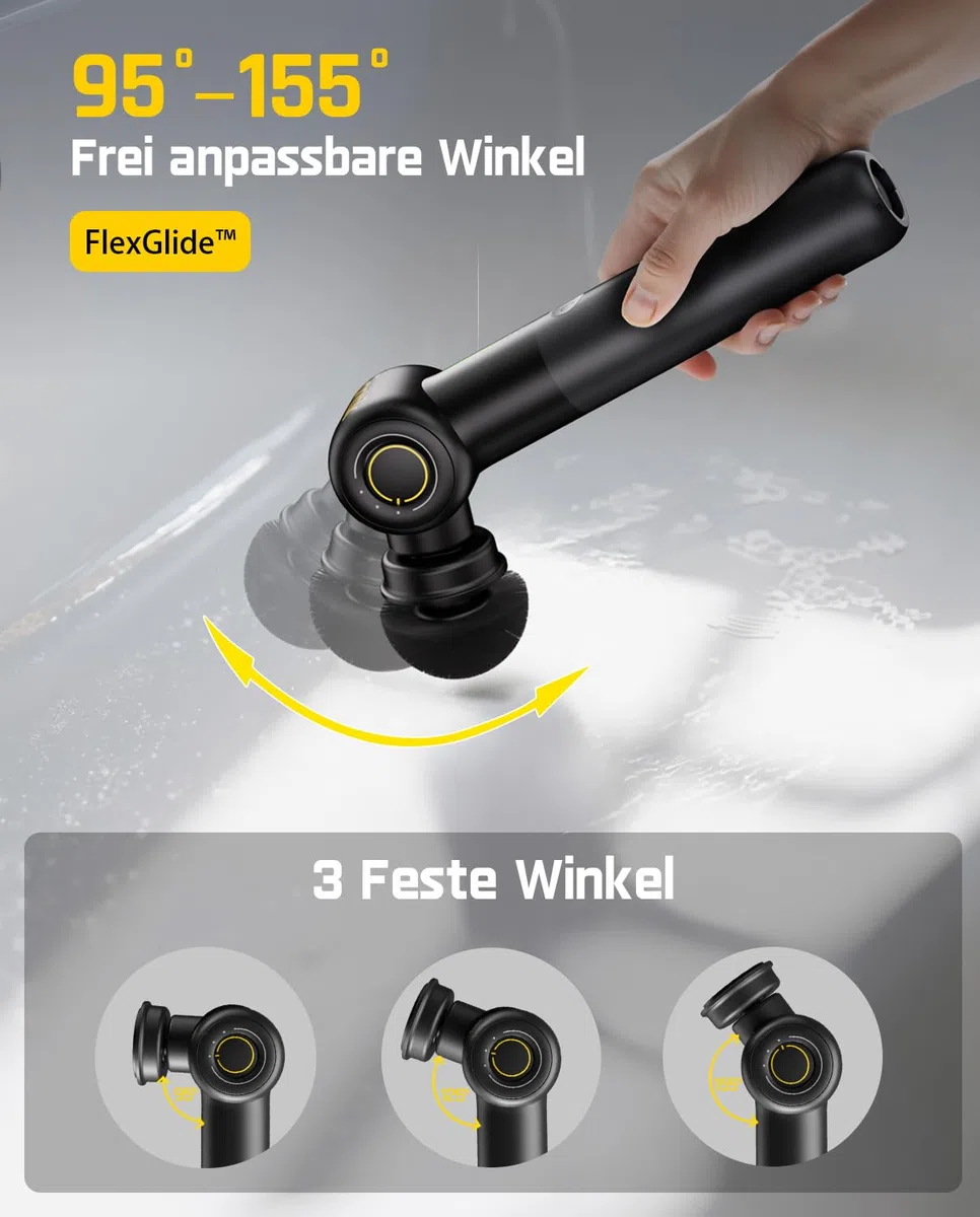 Fanttik Flip G9 Pro Elektrische Reinigungsbürste, VoltiPulse Motor,Flexibler Winkel & Ausziehbarer Griff, IPX7 Wasserdicht, Typ-C Ladung für Boden, Fliesen, Fugen (Schwarz)