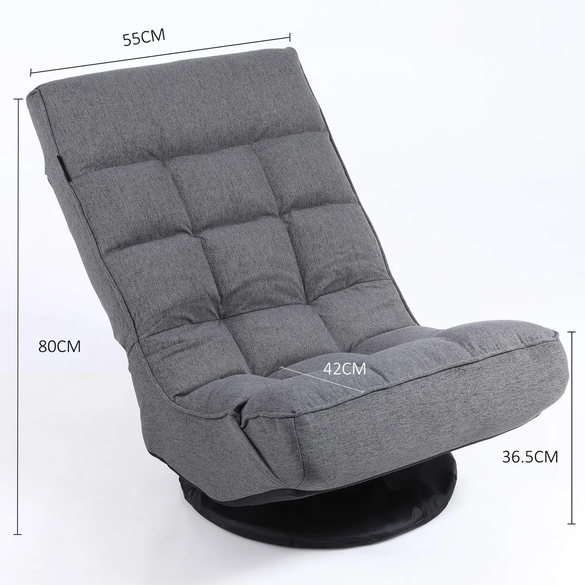 Bodenstuhl bis 160kg Belastbar, Bodensessel 6 Stufig Verstellbar, Bodensofa 360° Drehbar