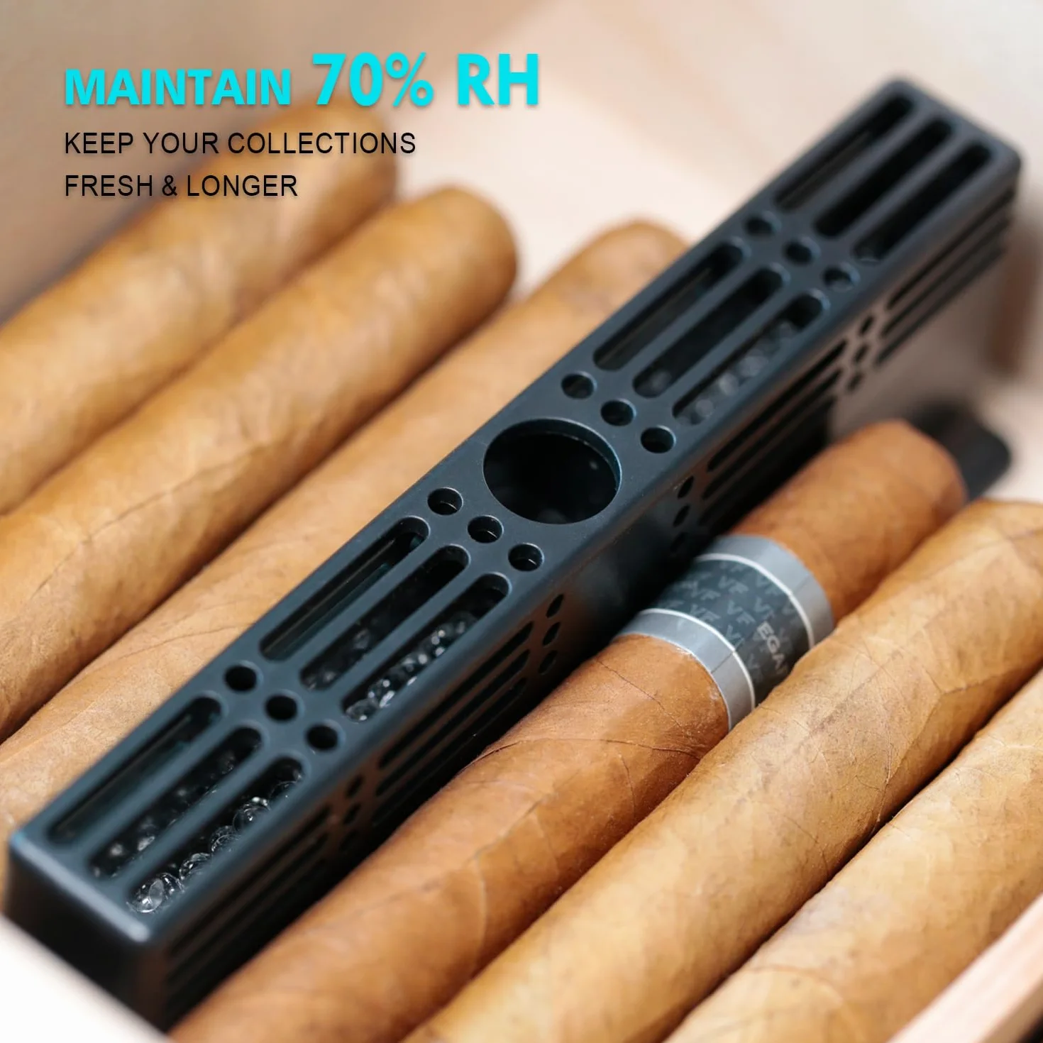 Zigarren Befeuchter für Zigarren-Humidor, Zigarren-Box 3-Wege Luftbefeuchtungssystem für 1-100 Kuba-Zigarren, als Humidor-Teiler, hält 70% RH, Humidor-Luftbefeuchter passend für alle Arten