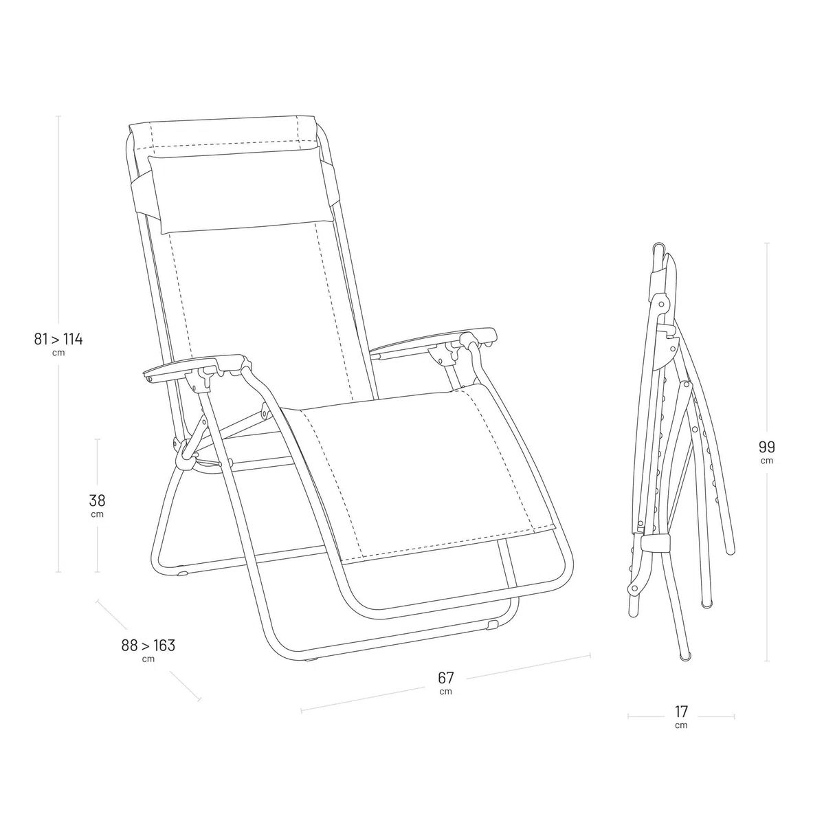 Lafuma Zero-Gravity-Relaxliege Batyline® Iso Beige Seigle LFM5169