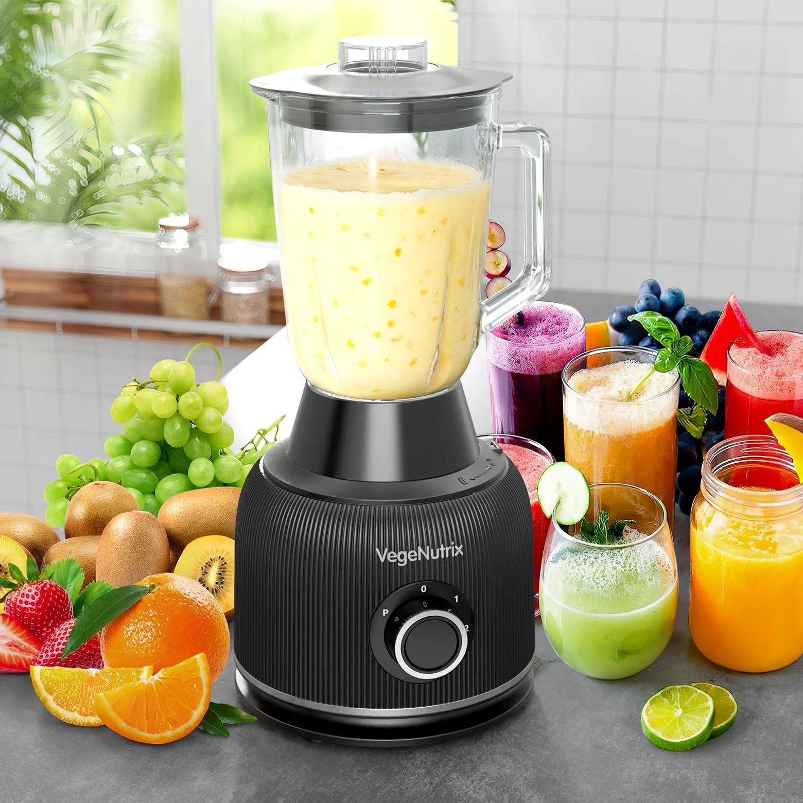 1500W Küchenmaschine und Mixer Kombination, 2,5L Zerkleinerer für Fleisch, Gemüse und Teig, 2L Standmixer mit Glasbehälter, 2 Geschwindigkeitsstufen&Pulsfunktion für Smoothies, Saft usw.
