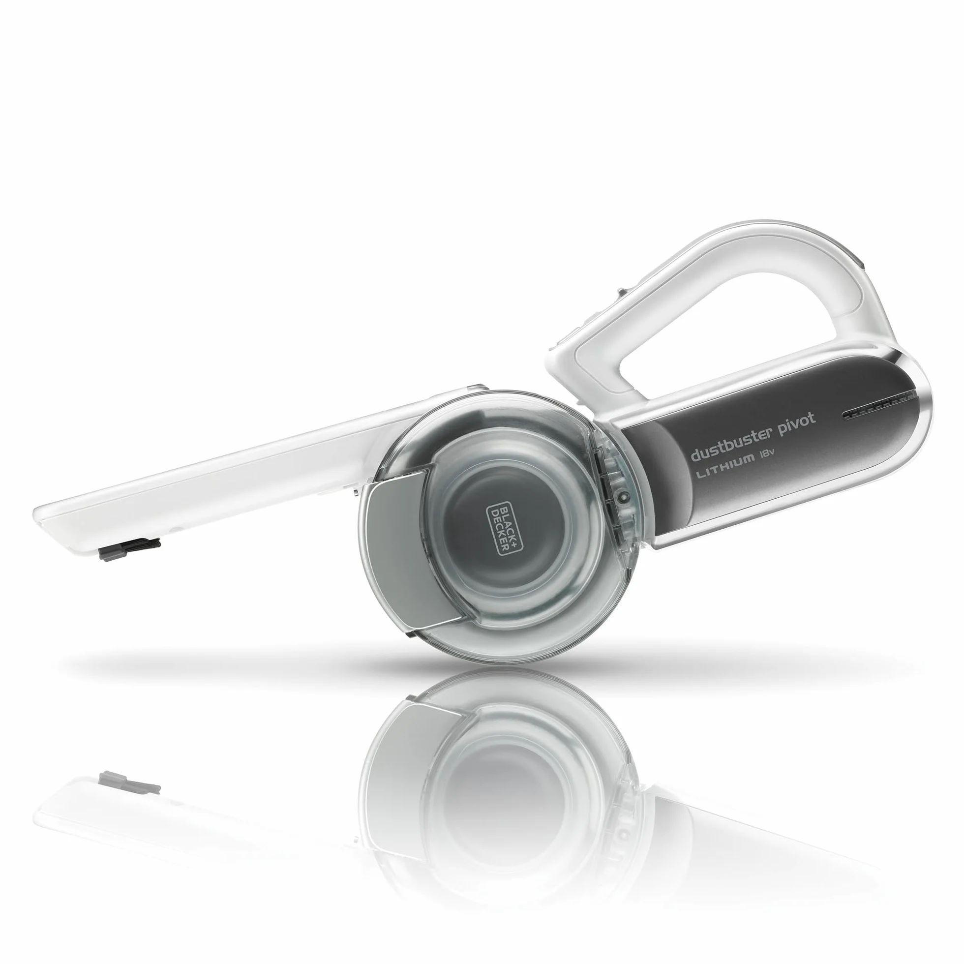 BLACK+DECKER Akku-Handstaubsauger 18V mit schwenkbarem Kopf, 8 Reinigungspositionen, Ladestation und Zubehör, PV1820L-QW