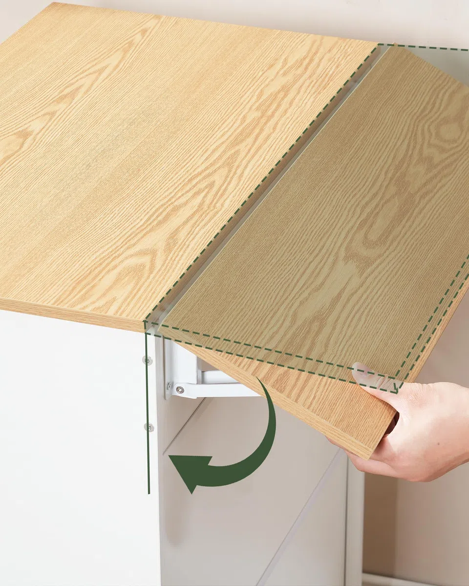 CHOEZON Kücheninsel mit Stauraum, Rollen Küchenwagen, Küchenschrank mit Arbeitsplatte, Doppeltür, ausziehbare Tischplatte, beweglich, weiß-naturfarben DMZD01WN
