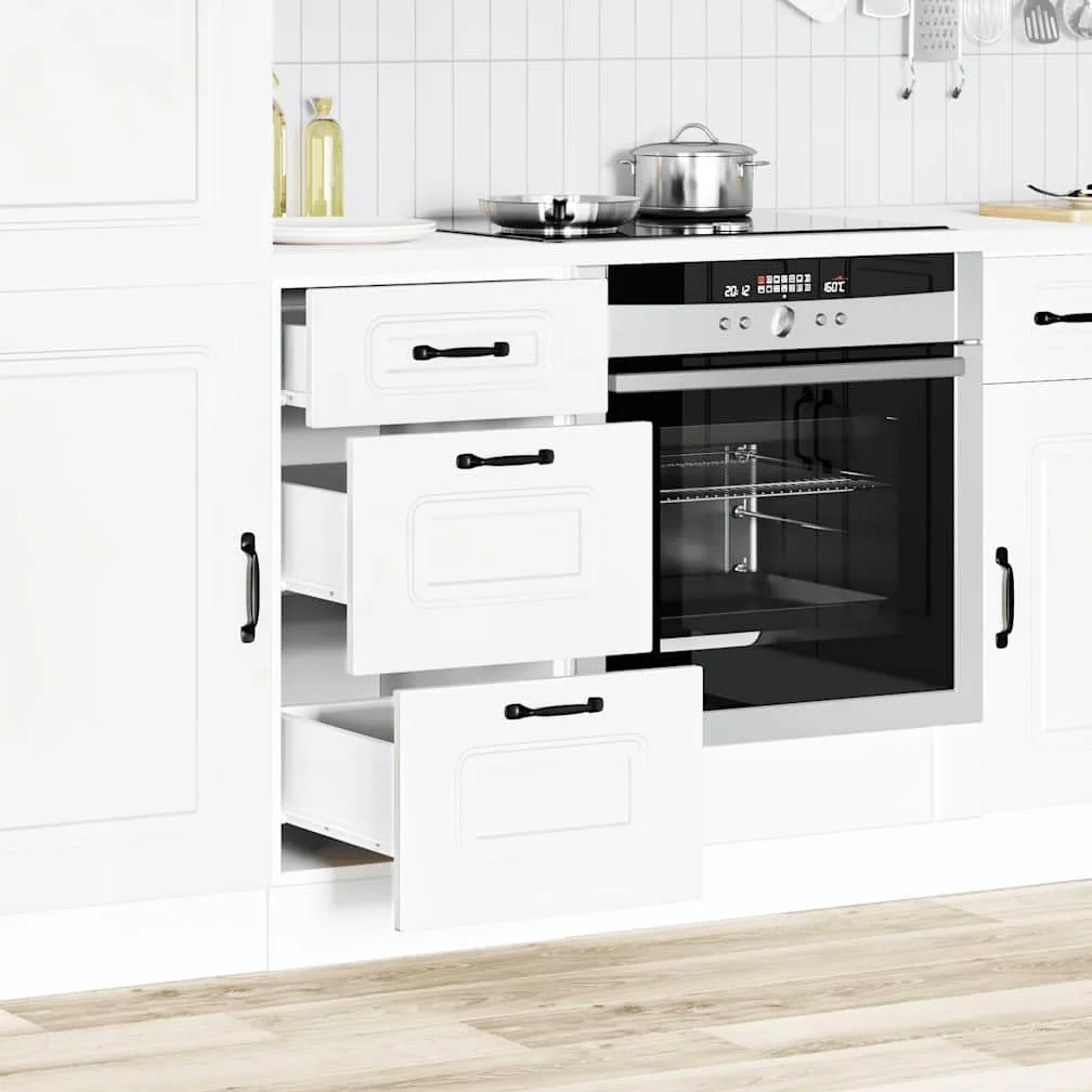 vidaXL Küchenunterschrank Kalmar Weiß Holzwerkstoff, Spülenunterschrank, Schrank Küche, Lagerschrank, Unterschrank für Küche, Küchenzeile