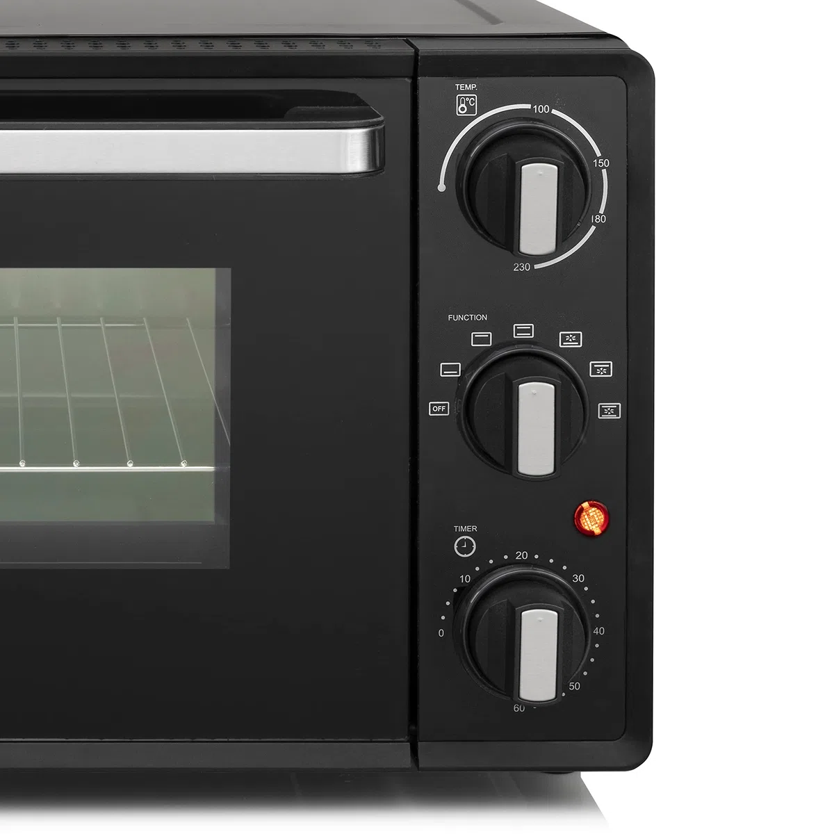 Tristar Mini-Backofen, 800W, 19L Volumen, Timerfunktion, Doppelglastür, Temperaturbereich bis 230°C, zum Campen geeignet, eine obere und untere Heizzone, mit Grillrost und Backblech, schwarz, OV-3622