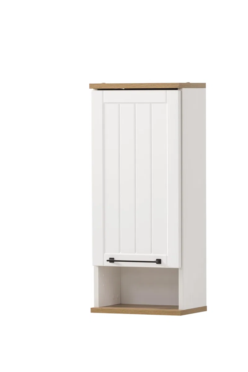 Schildmeyer Hängeschrank Jelda 154139, matt weiß/Eiche Landhaus Dekor, 30,3 x 20,5 x 70,8 cm
