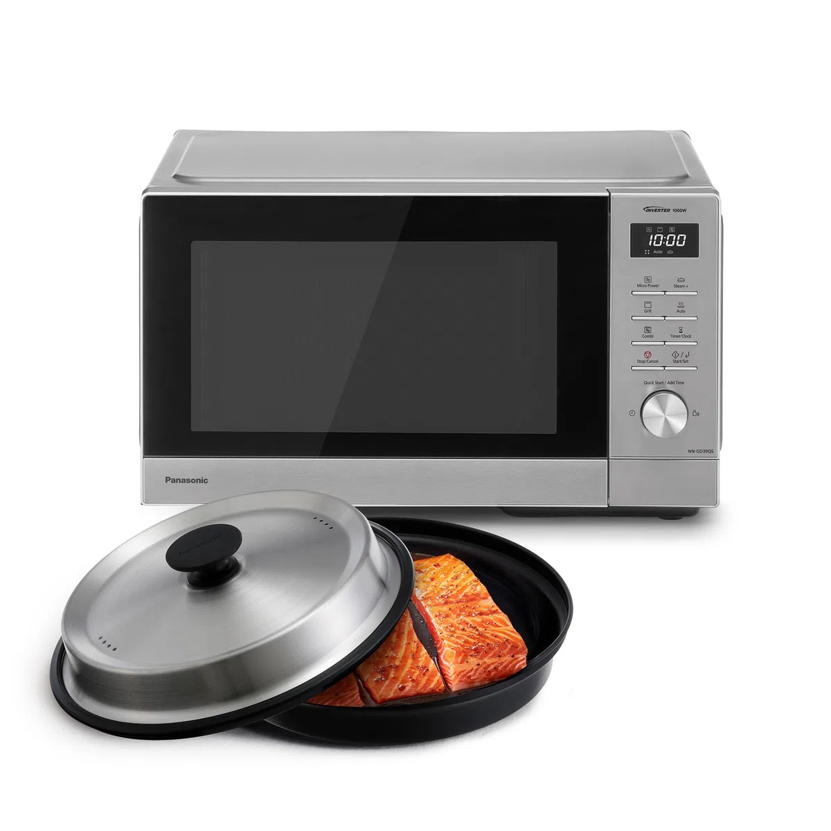 Panasonic NN-GD39QSEPG Grill-Mikrowelle 29 l 1000 W Steam+ Topf Silber Edelstahl