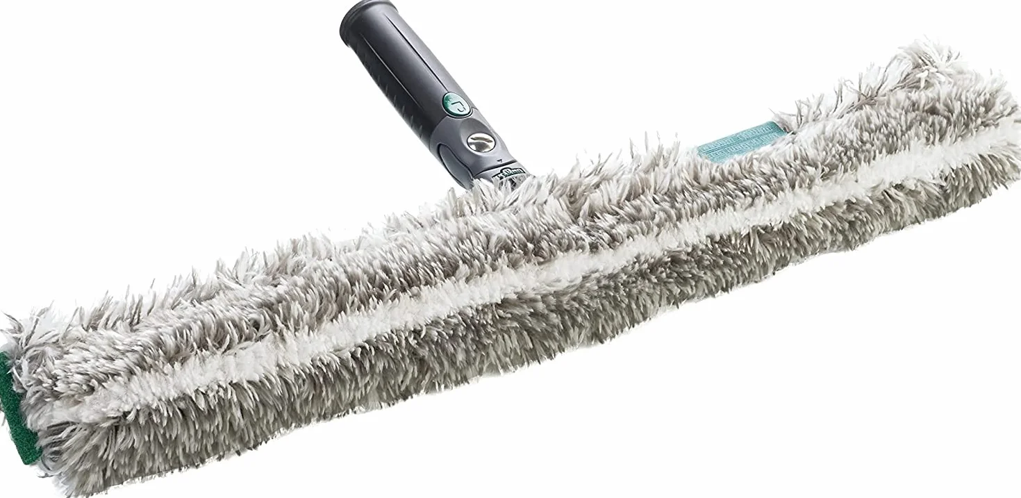 UNGER Ninja Profi Fensterreiniger 4in1 Advanced Kit – Premium Fensterputzer Set mit Profi Fensterabzieher, Fensterwischer, Mikrofasertuch und Bucket-on-a-Belt für professionelle Glasreinigung