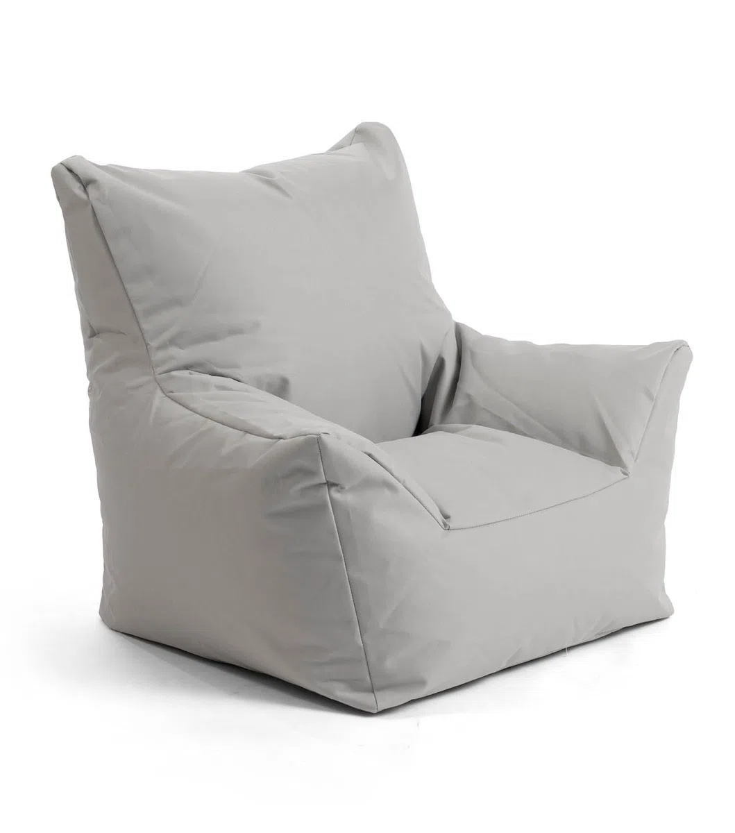 mokebo Kindersessel Outdoor 'Der Gartenzwerg', Sitzsack Kinder mit Füllung, auch als Lesesessel oder Sitzkissen fürs Kinderzimmer, Kindersitzsack oder Sessel für Kinder in Grau