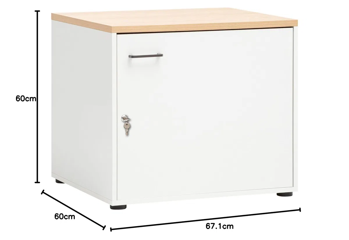 Schildmeyer Solea Mehrzweckschrank abschließbar weiß matt 67,1 x 60 x 60 cm