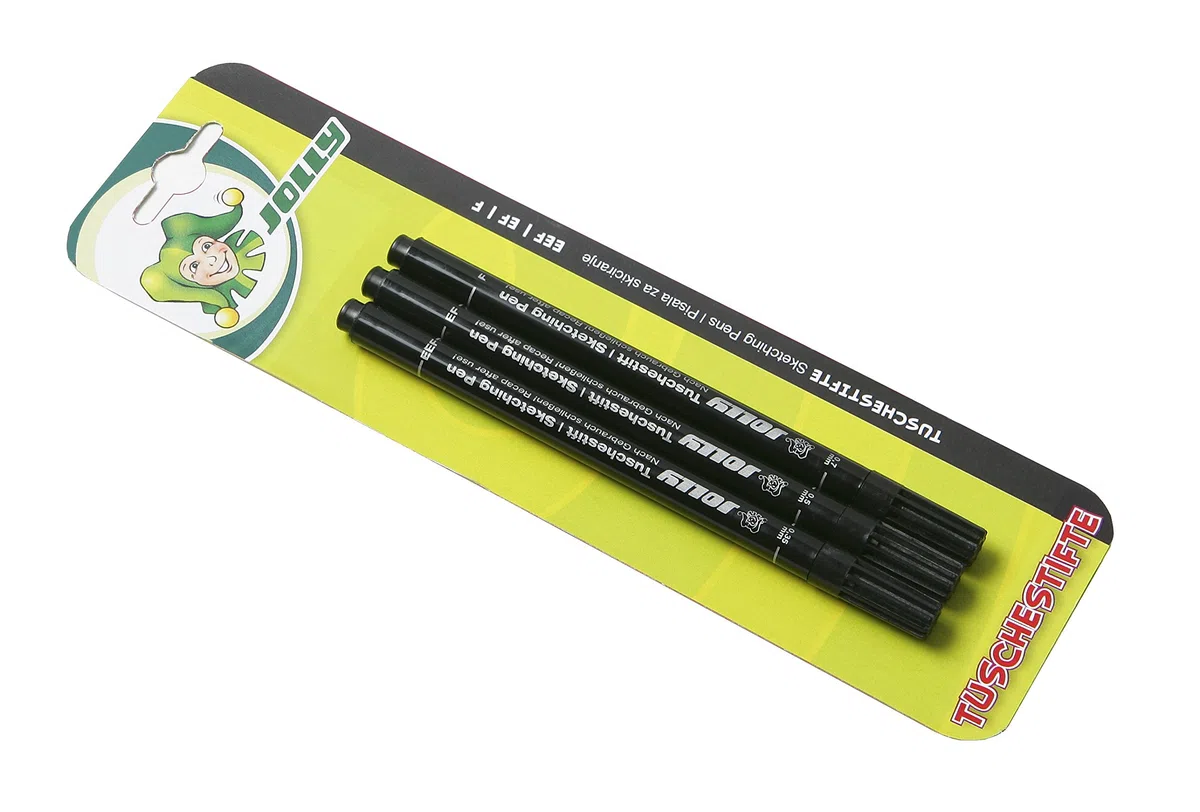 JOLLY Tuschestifte F/EF/EEF 3er Set schwarz