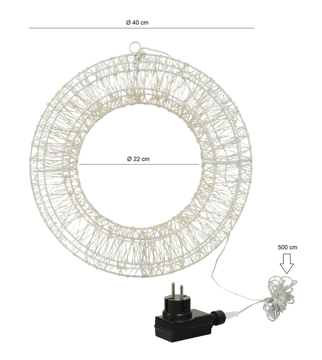 Kranz LED Timer Weihnachtskranz Türkranz Weihnachtsdeko warmweiß Indoor & Outdoor Ø 40 cm